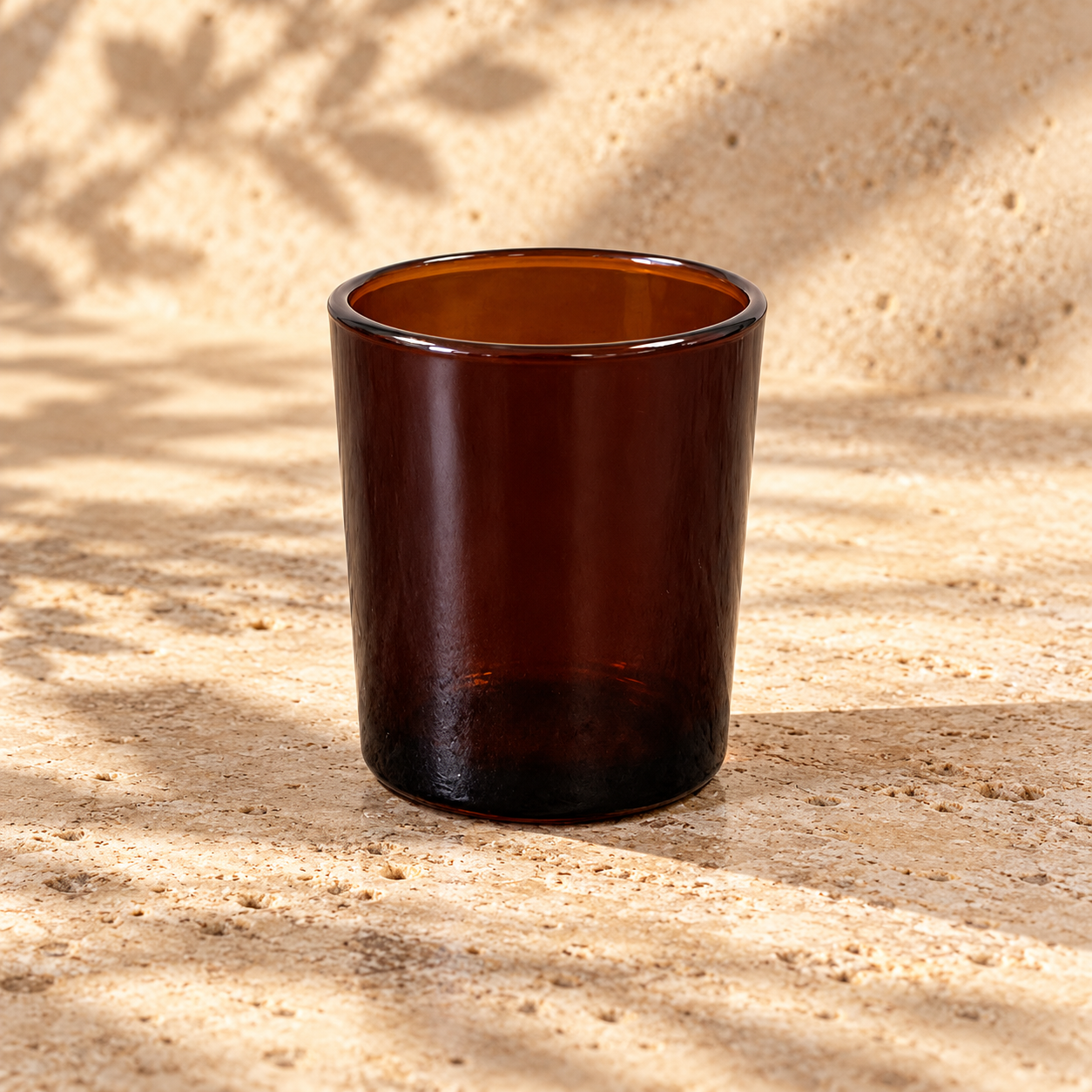 Amber Glass Votive Jar
