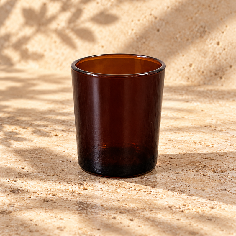 Amber Glass Votive Jar