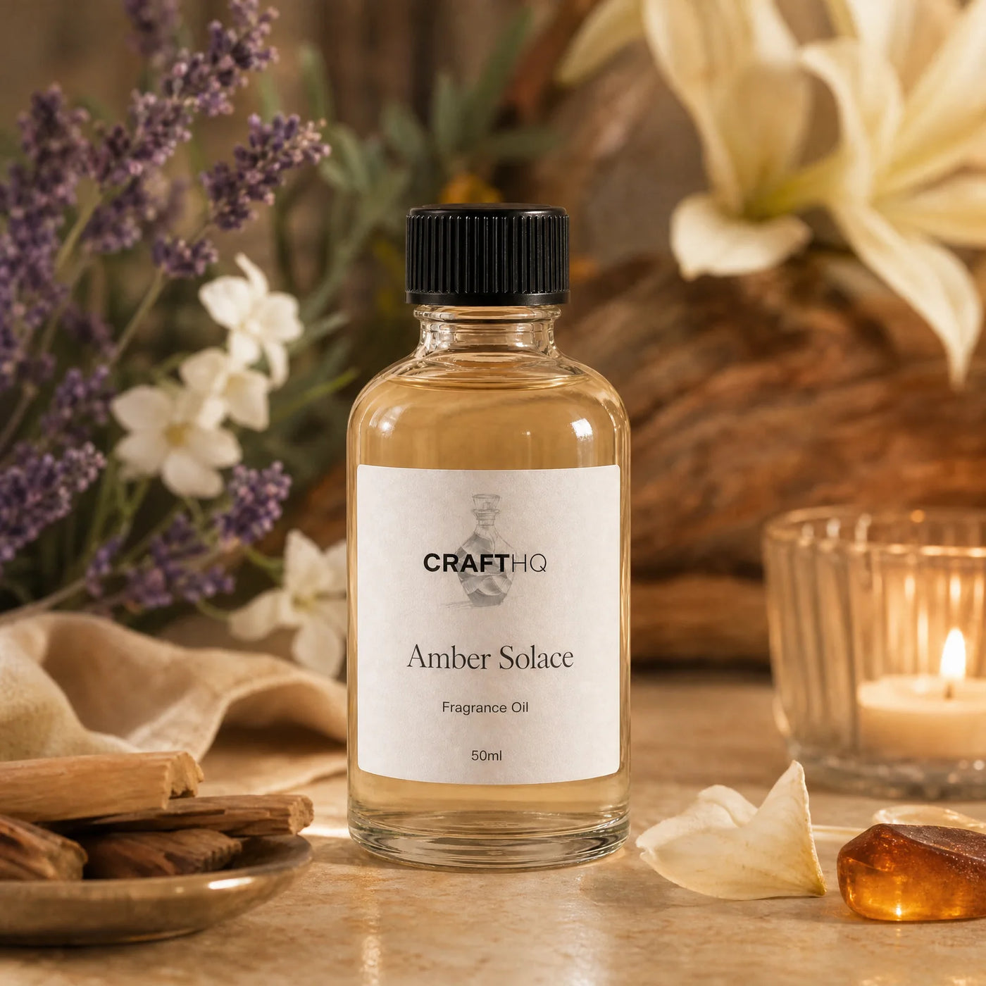 Amber Solace fragrance oil bottle