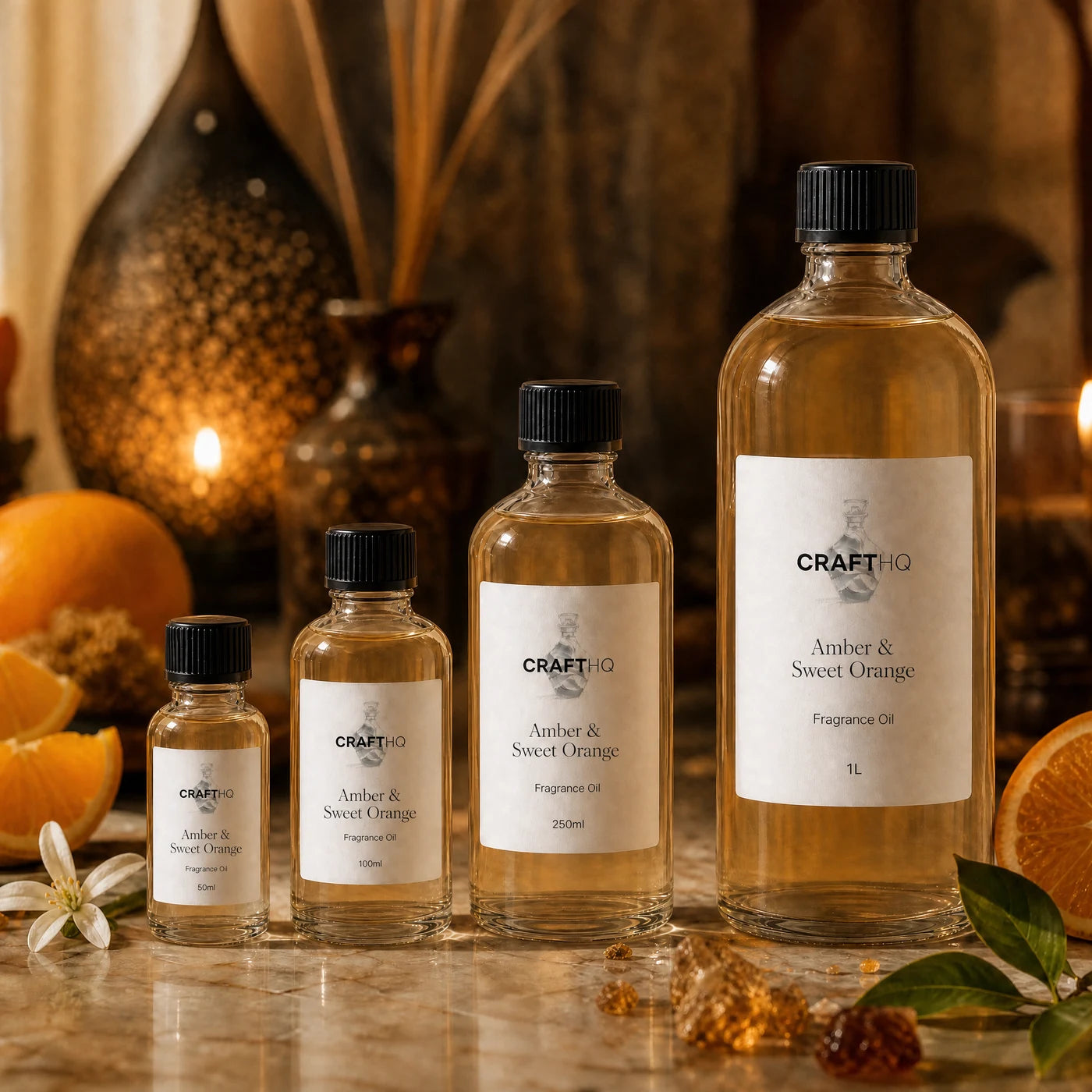 Amber & Sweet Orange fragrance oil in every size