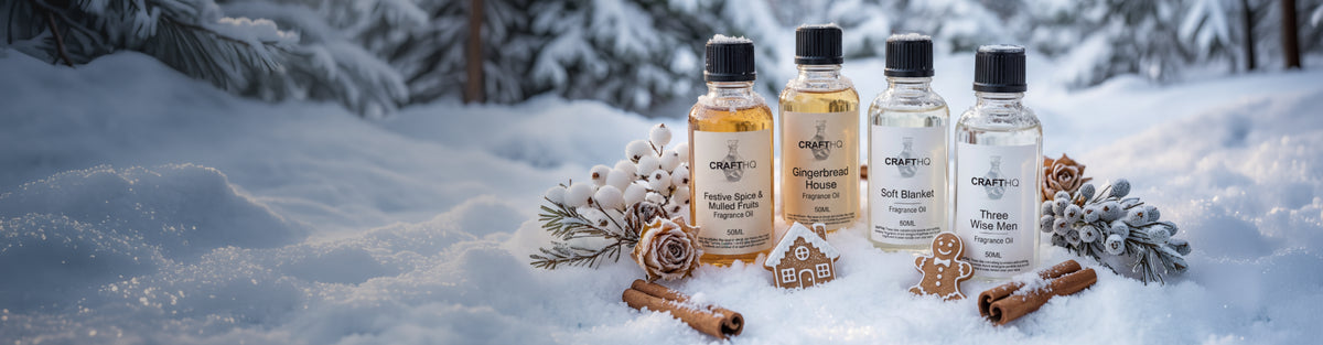 Winter fragrance oils in the snow