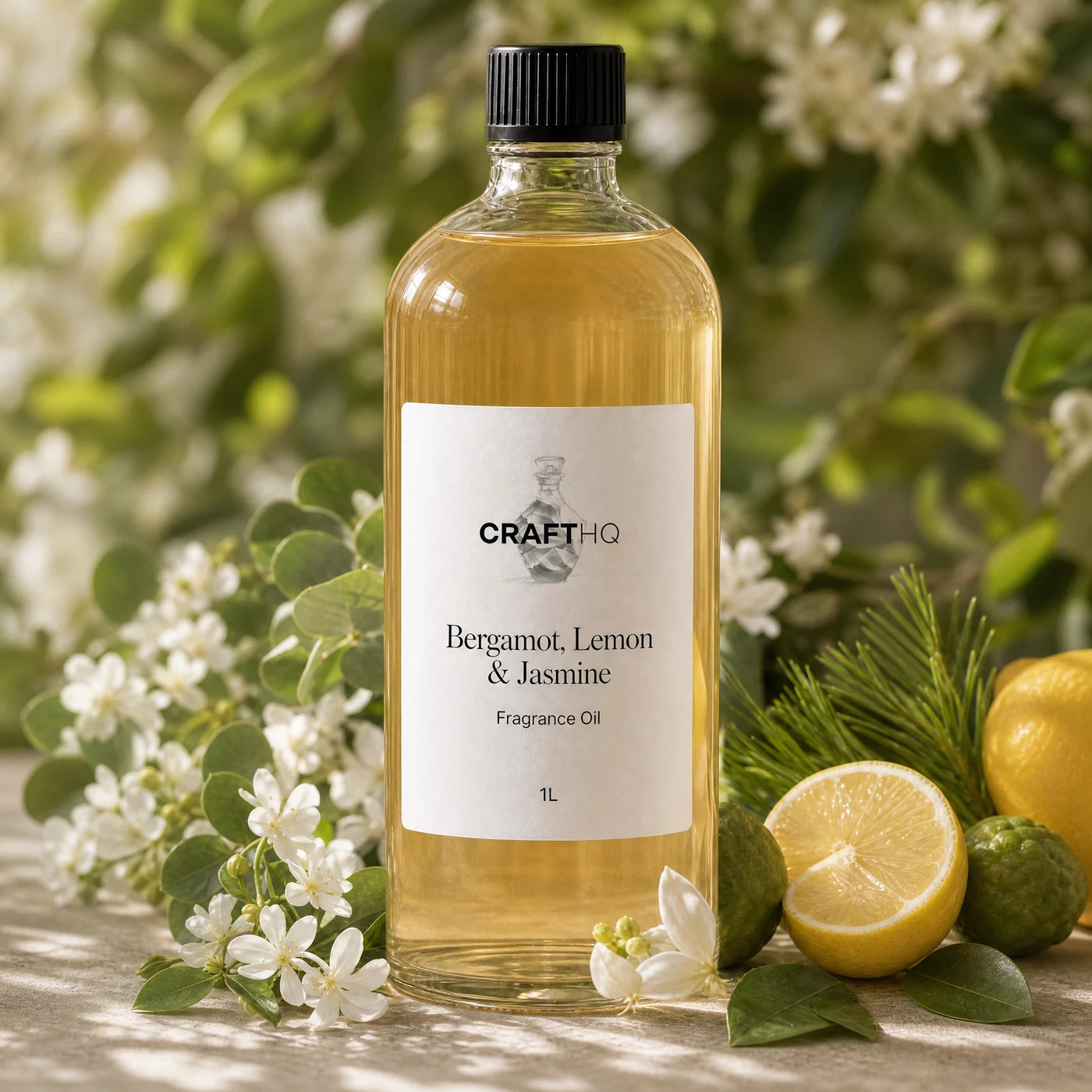 Bergamot, Lemon & Jasmine fragrance oil 1L bottle