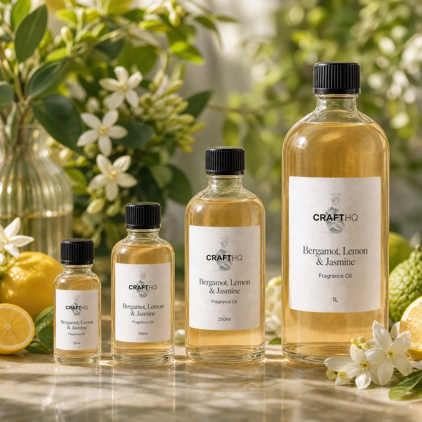 Bergamot, Lemon & Jasmine fragrance oil in every size