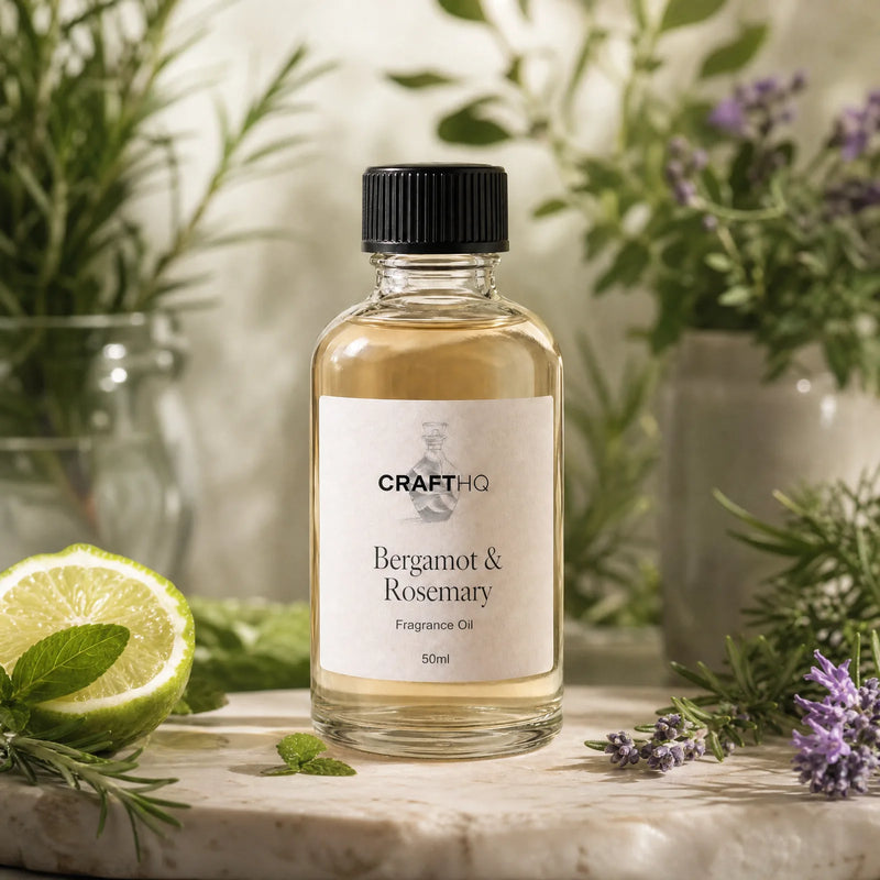Bergamot & Rosemary fragrance oil bottle