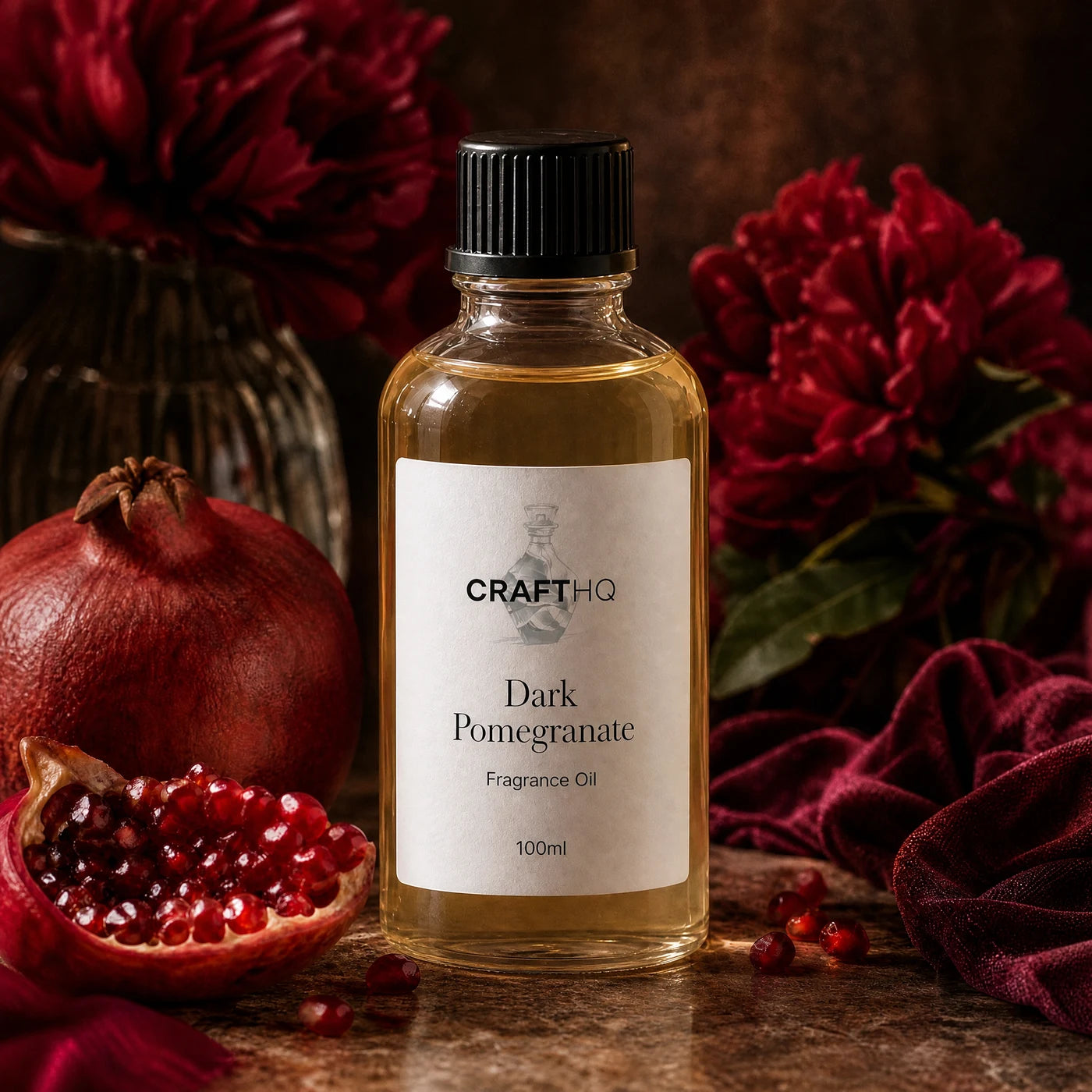 Dark Pomegranate fragrance oil 100ml bottle