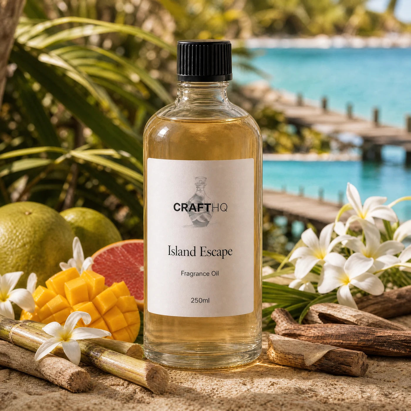 Island Escape fragrance oil 250ml bottle