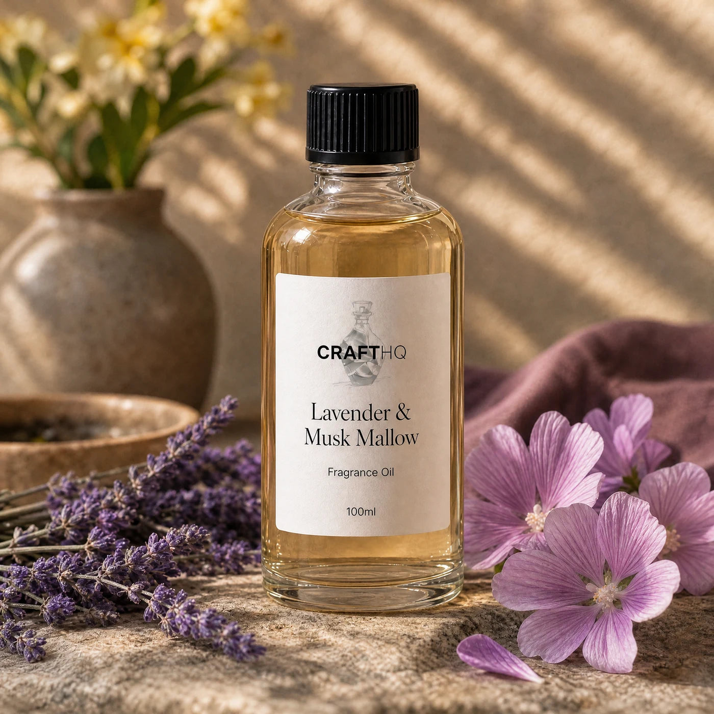 Lavender & Musk Mallow fragrance oil 100ml bottle