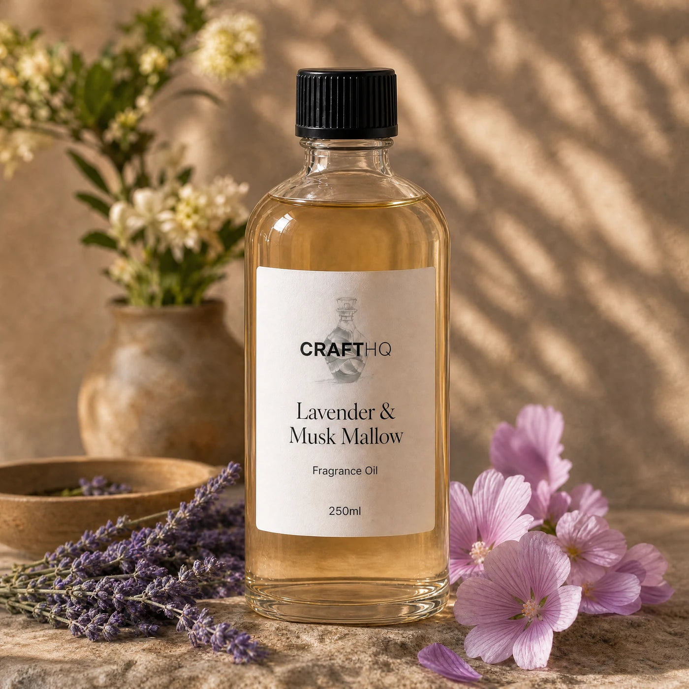 Lavender & Musk Mallow fragrance oil 250ml bottle