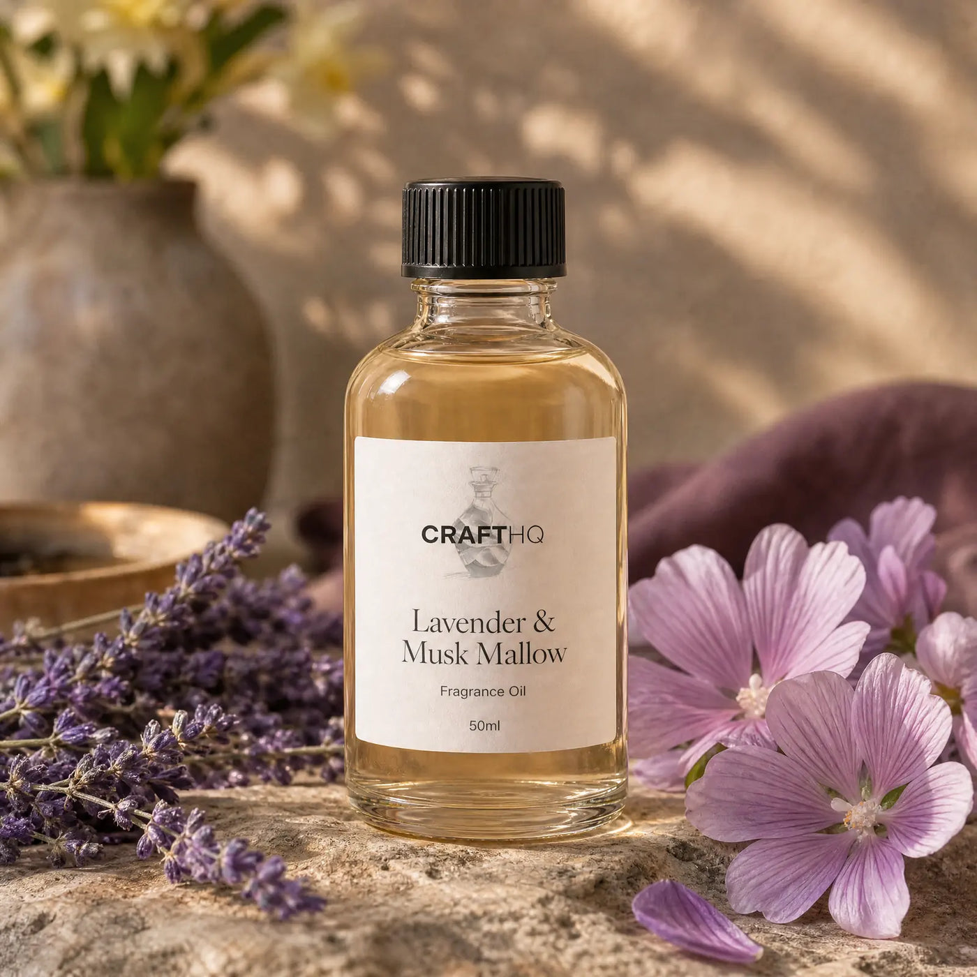 Lavender & Musk Mallow fragrance oil bottle