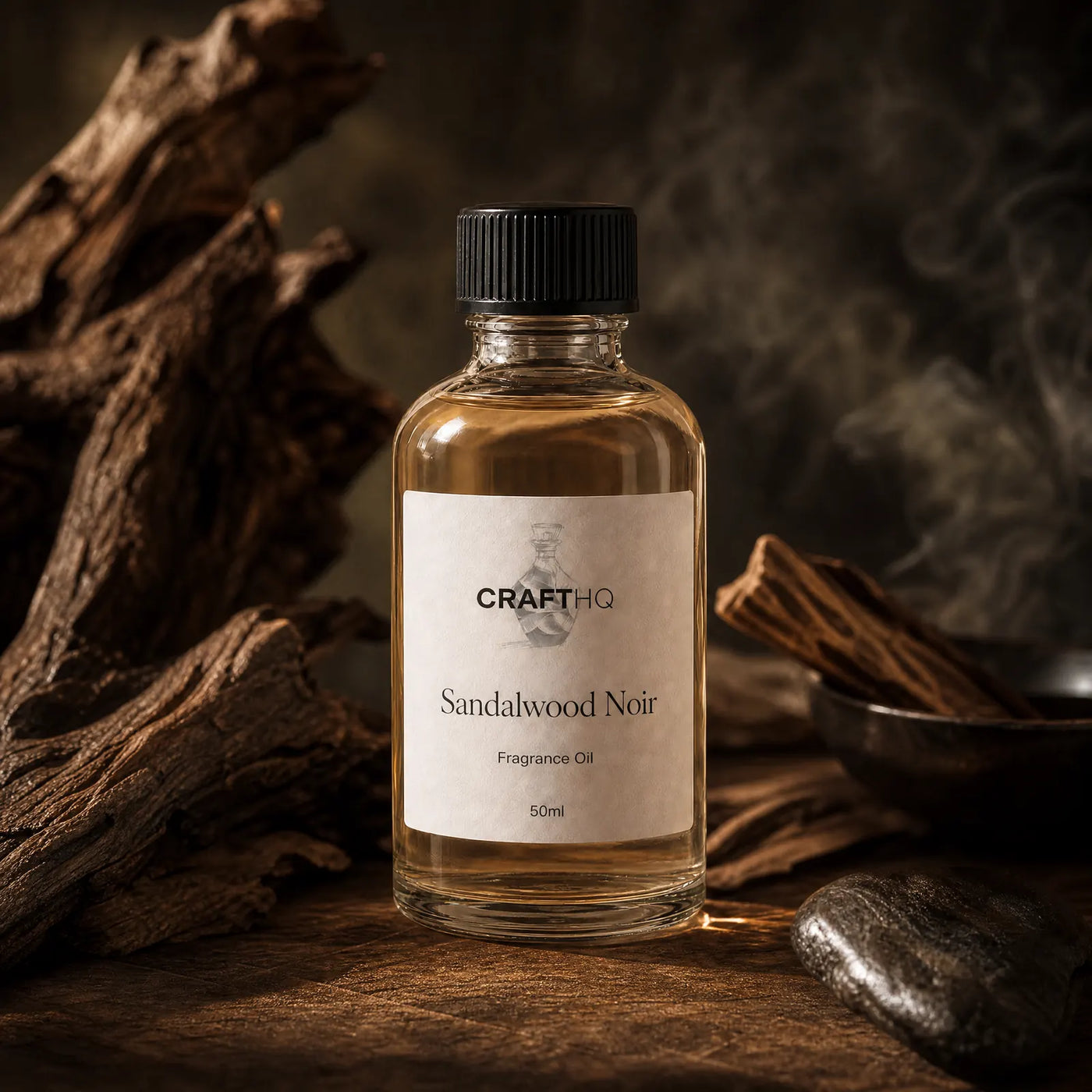 Sandalwood Noir fragrance oil bottle