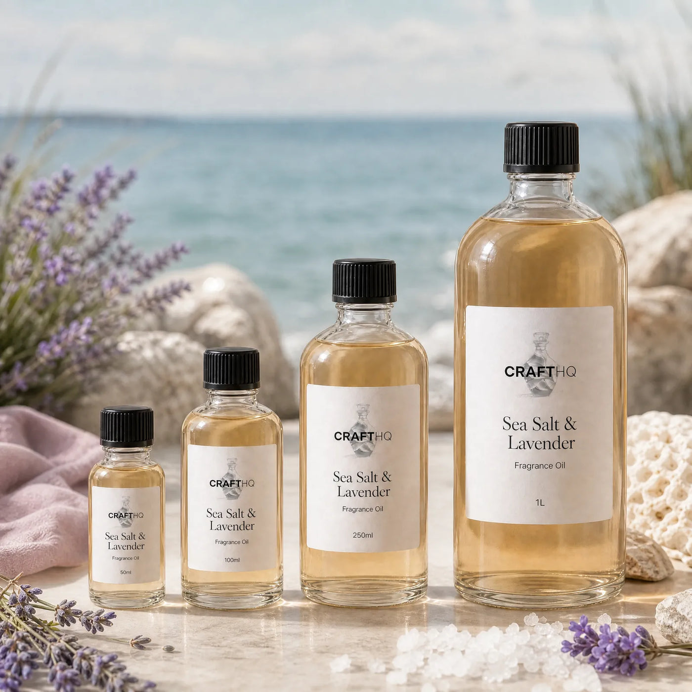 Sea Salt & Lavender fragrance oil in every size