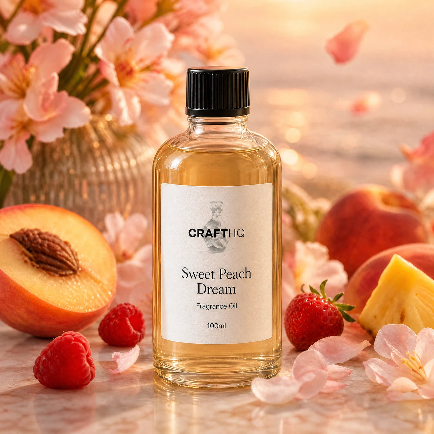 Sweet Peach Dream fragrance oil 100ml bottle