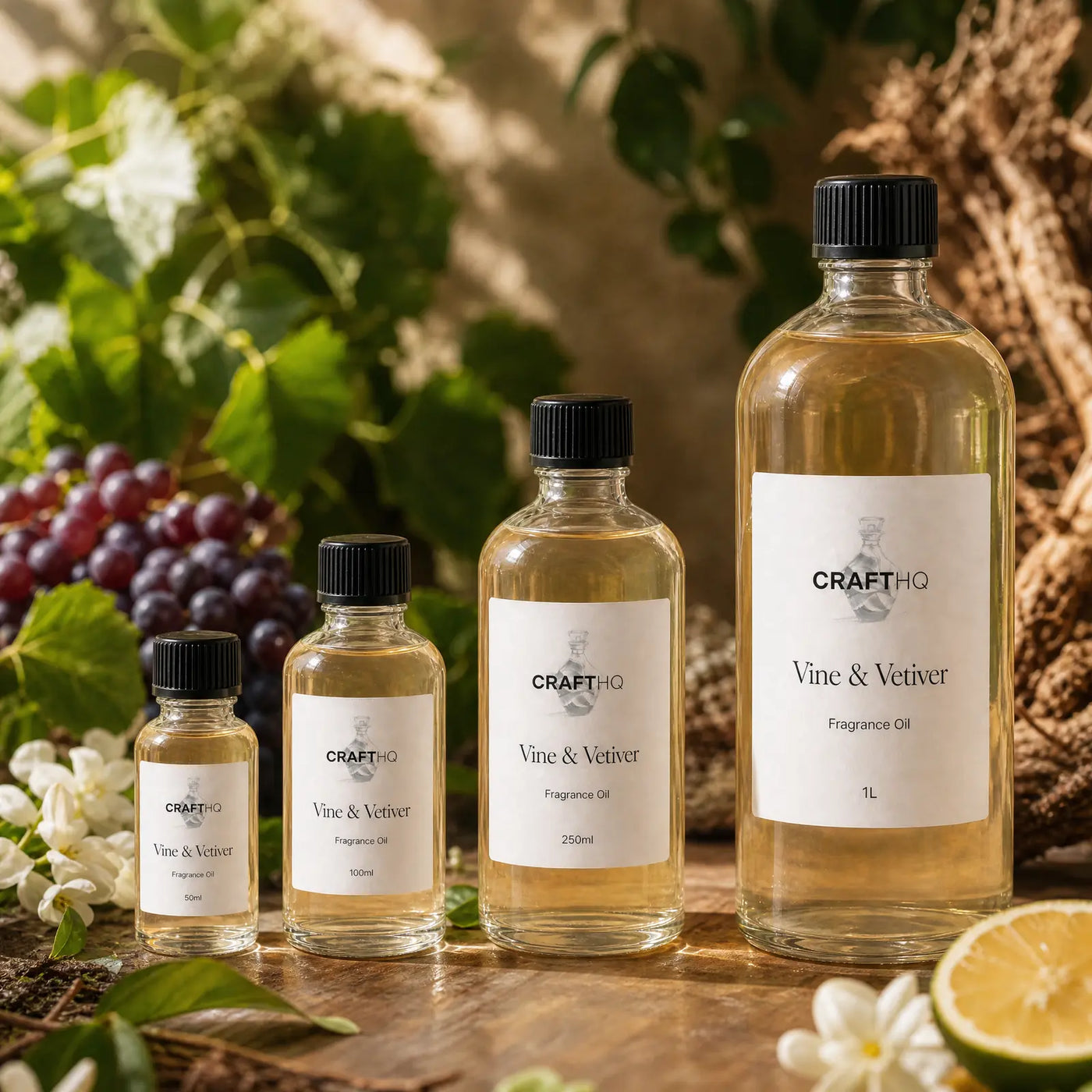 Vine & Vetiver fragrance oil in every size