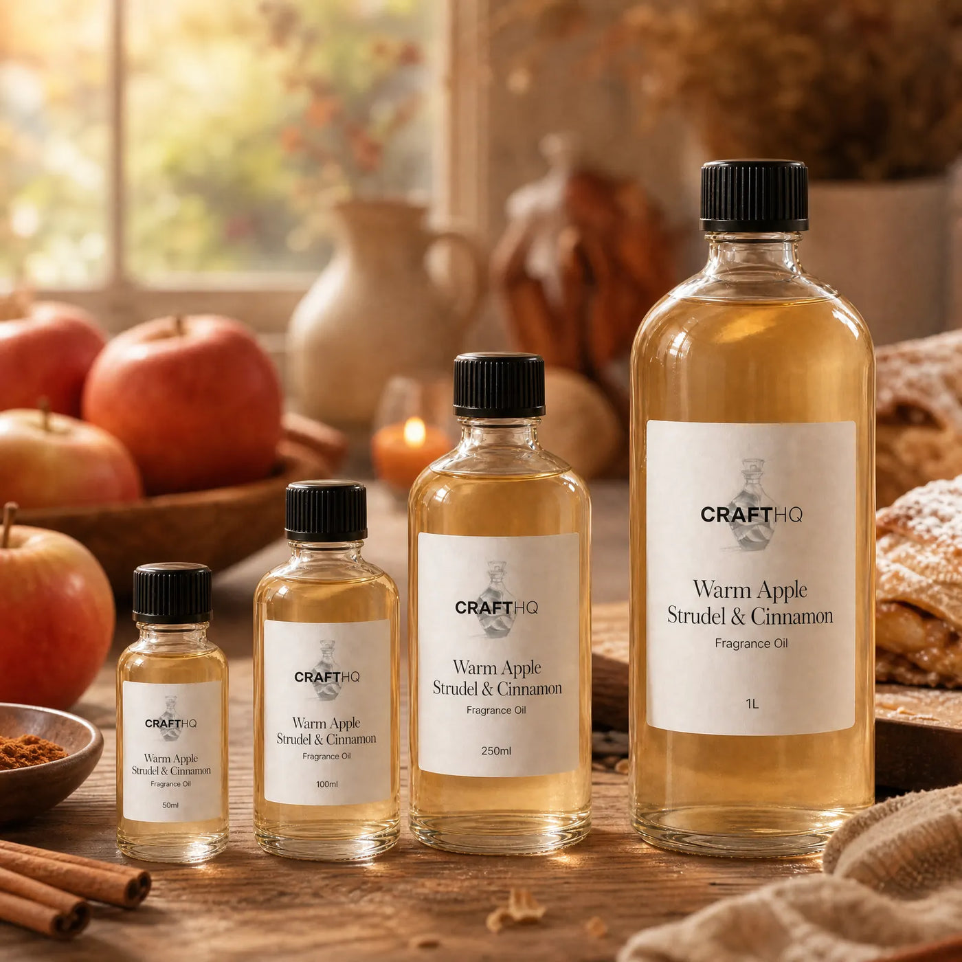 Warm Apple Strudel & Cinnamon fragrance oil in every size