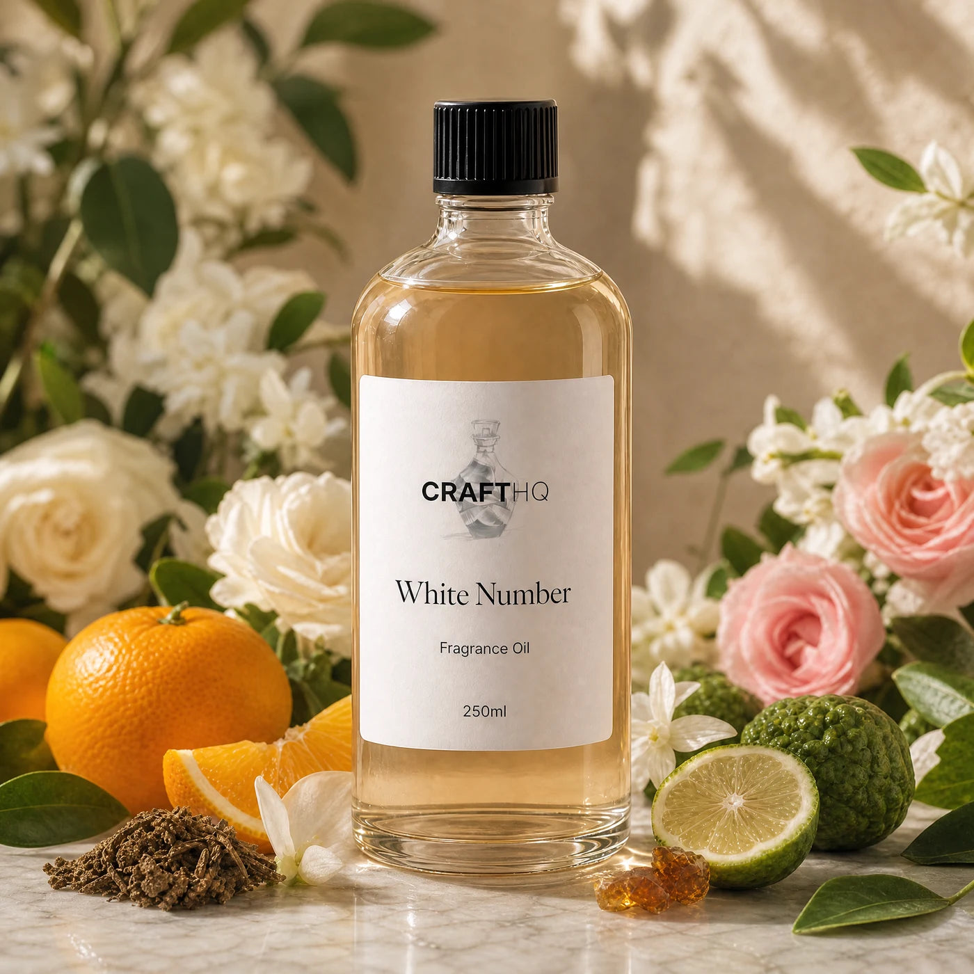White Number fragrance oil 250ml bottle