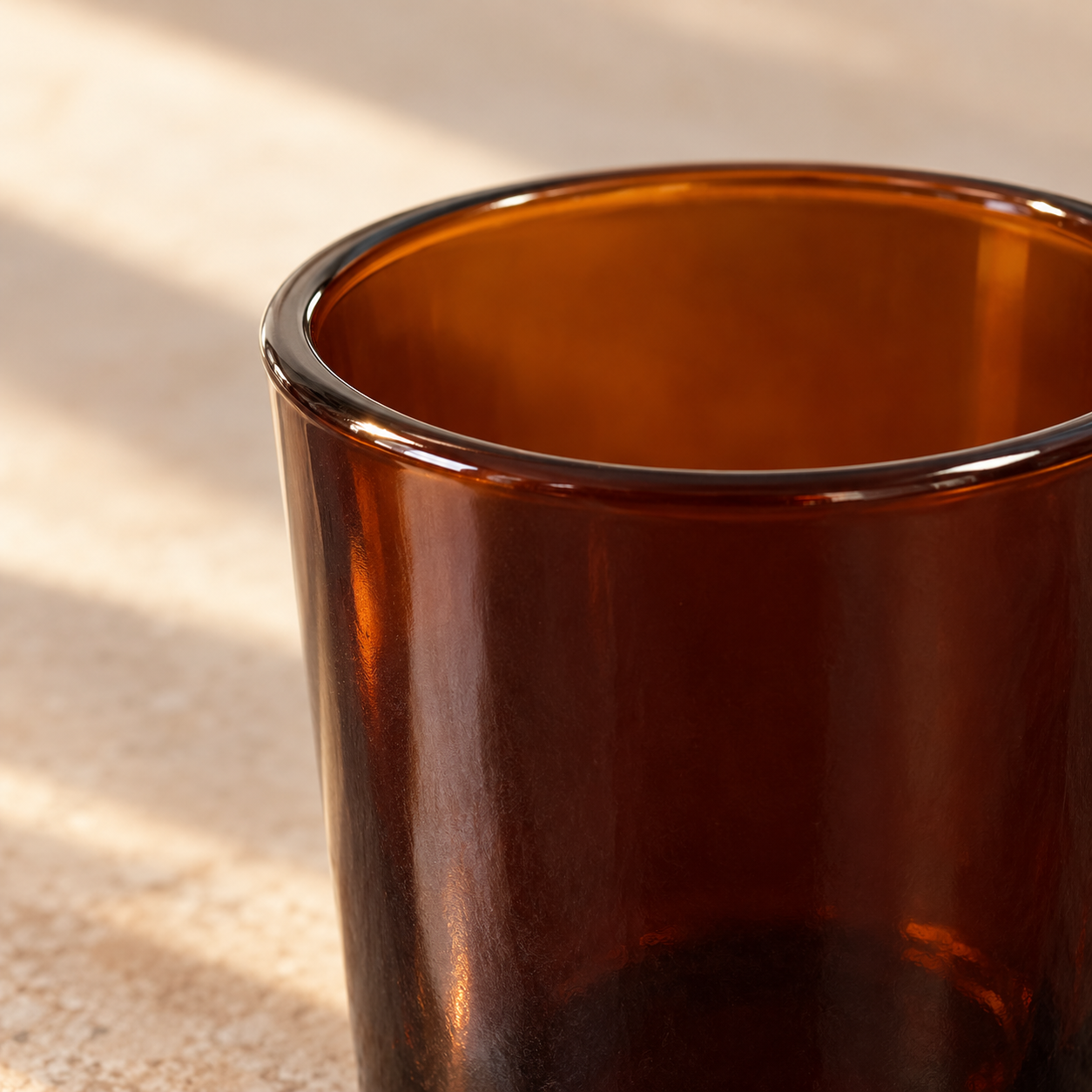 Amber Glass Votive Jar