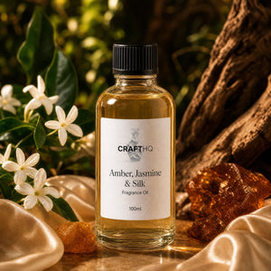 Amber, Jasmine & Silk fragrance oil 100ml bottle
