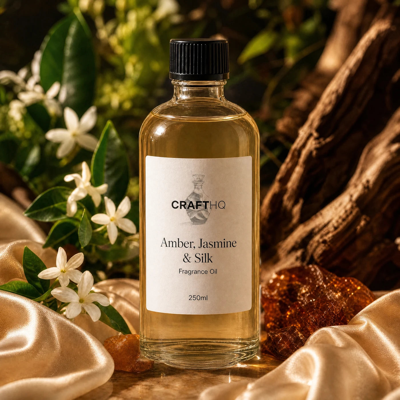 Amber, Jasmine & Silk fragrance oil 250ml bottle