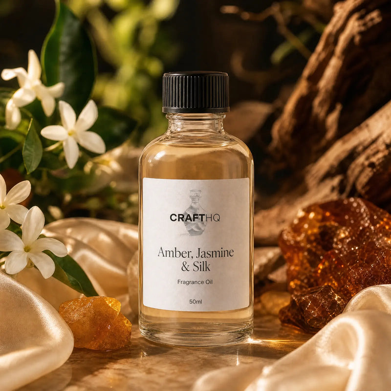 Amber, Jasmine & Silk fragrance oil bottle