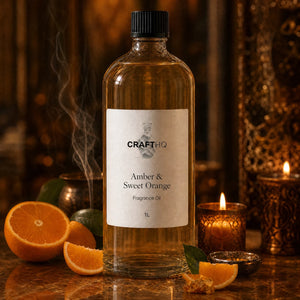 Amber & Sweet Orange fragrance oil 1L bottle