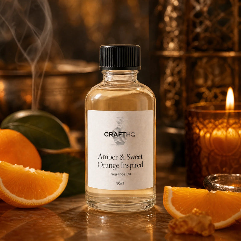 Amber & Sweet Orange Inspired fragrance oil bottle