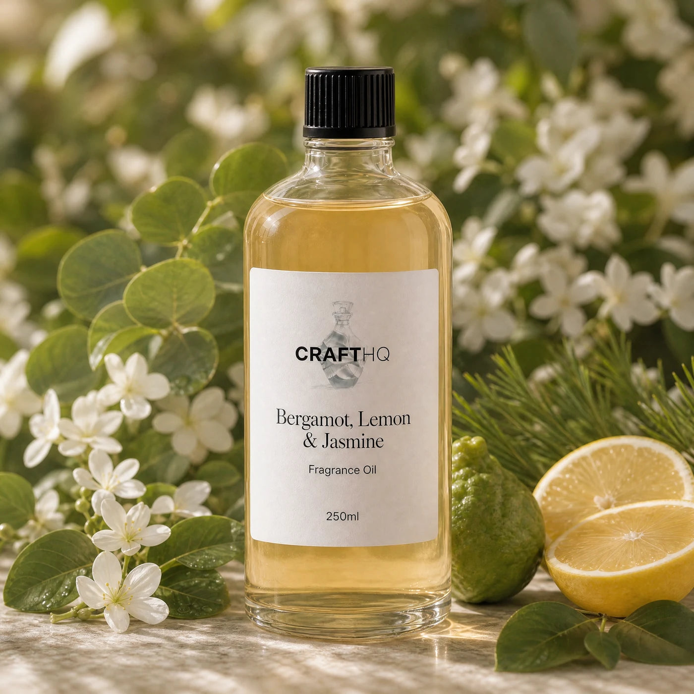 Bergamot, Lemon & Jasmine fragrance oil 250ml bottle