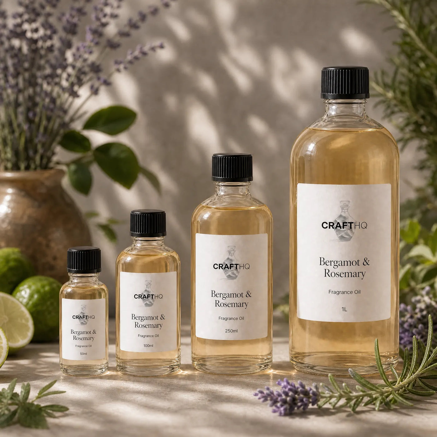 Bergamot & Rosemary fragrance oil in every size