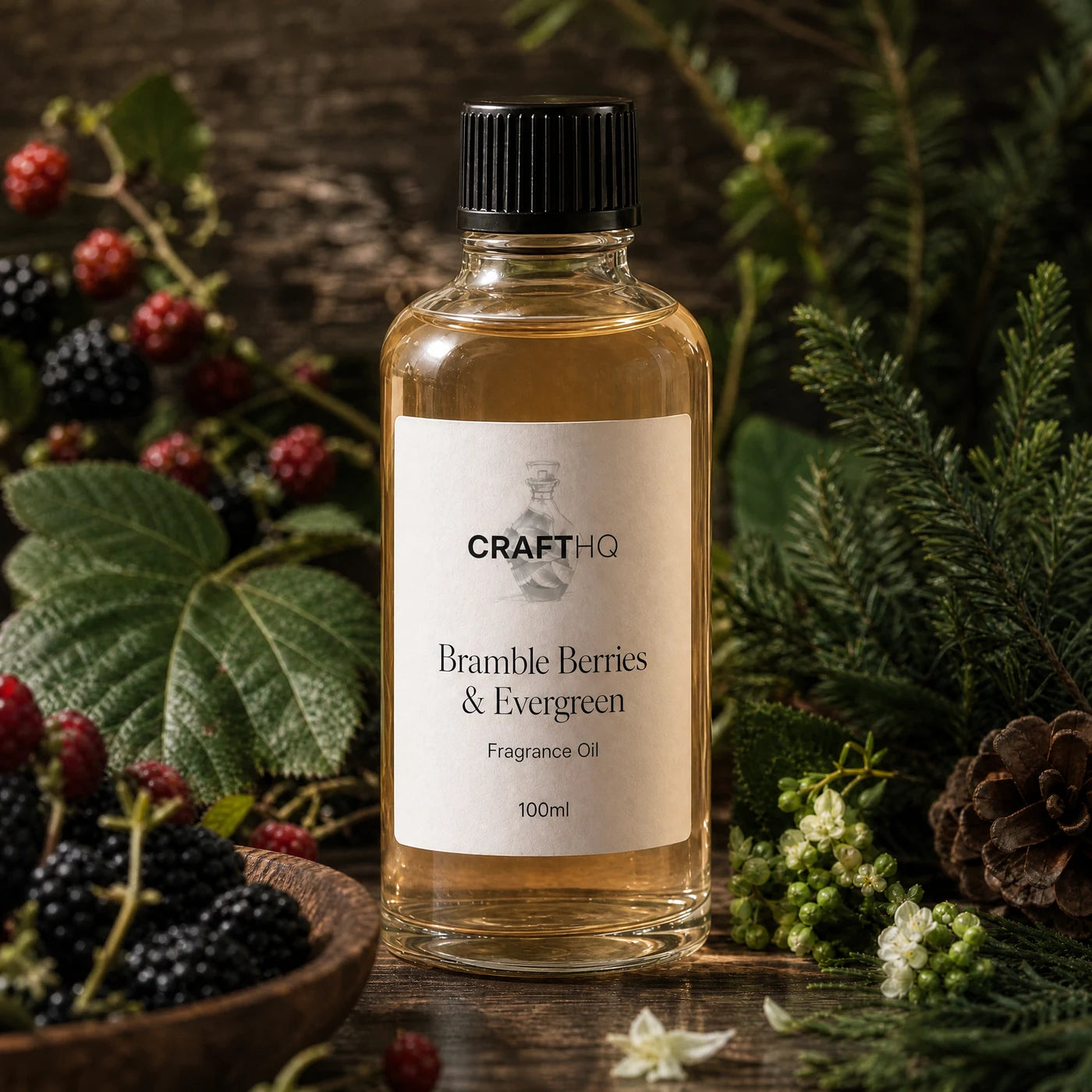 Bramble Berries & Evergreen fragrance oil 100ml bottle