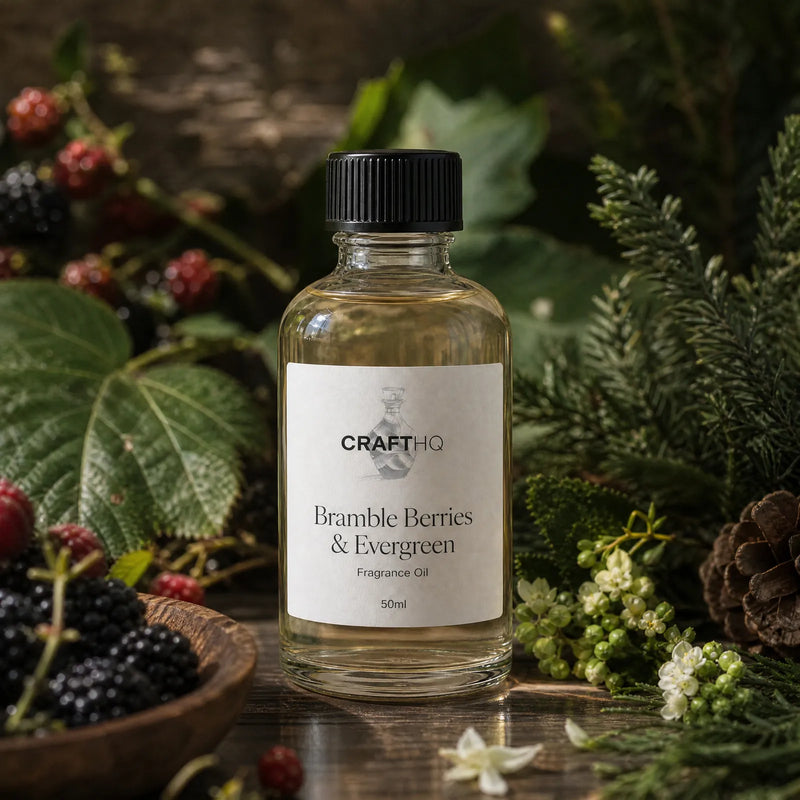 Bramble Berries & Evergreen fragrance oil bottle