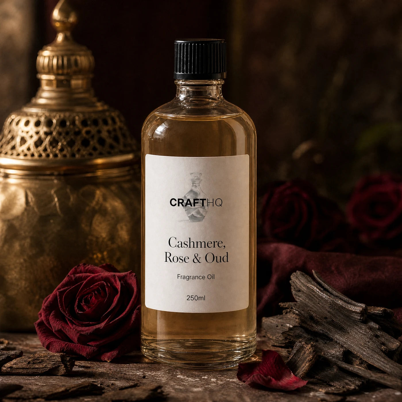 Cashmere, Rose & Oud fragrance oil 250ml bottle
