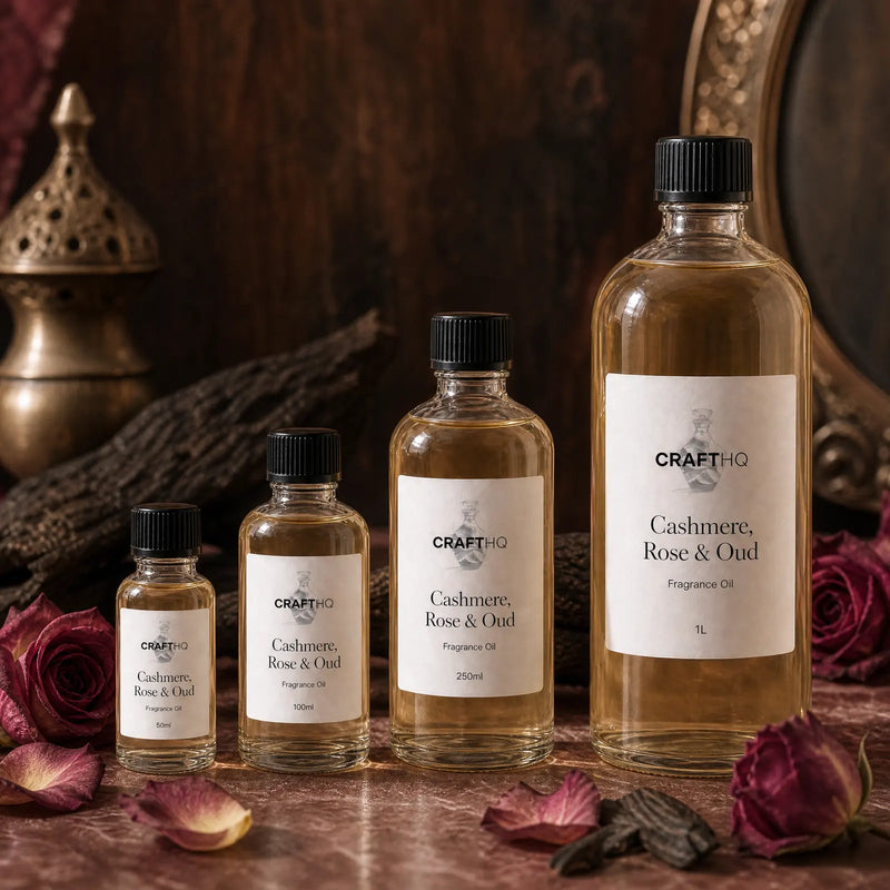 Cashmere, Rose & Oud fragrance oil in every size