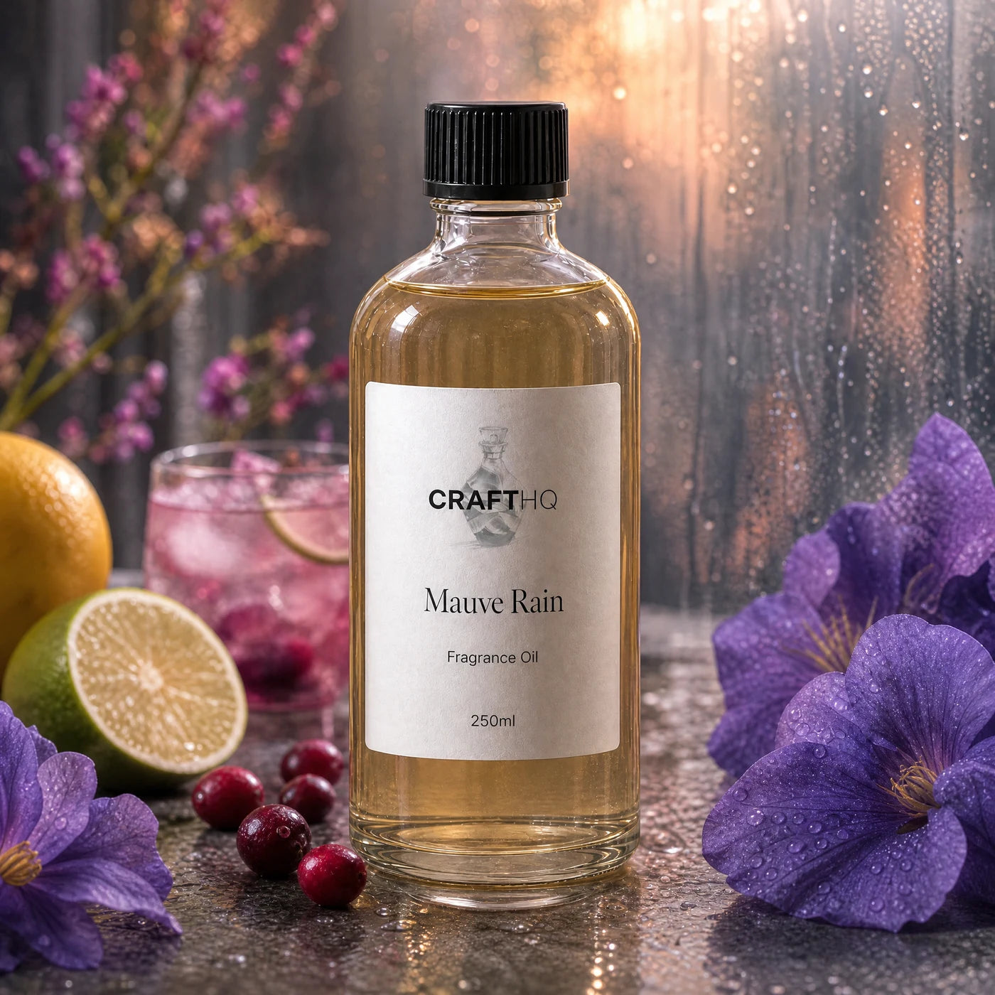 Mauve Rain fragrance oil 250ml bottle