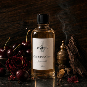 Oud & Dark Cherry fragrance oil 100ml bottle