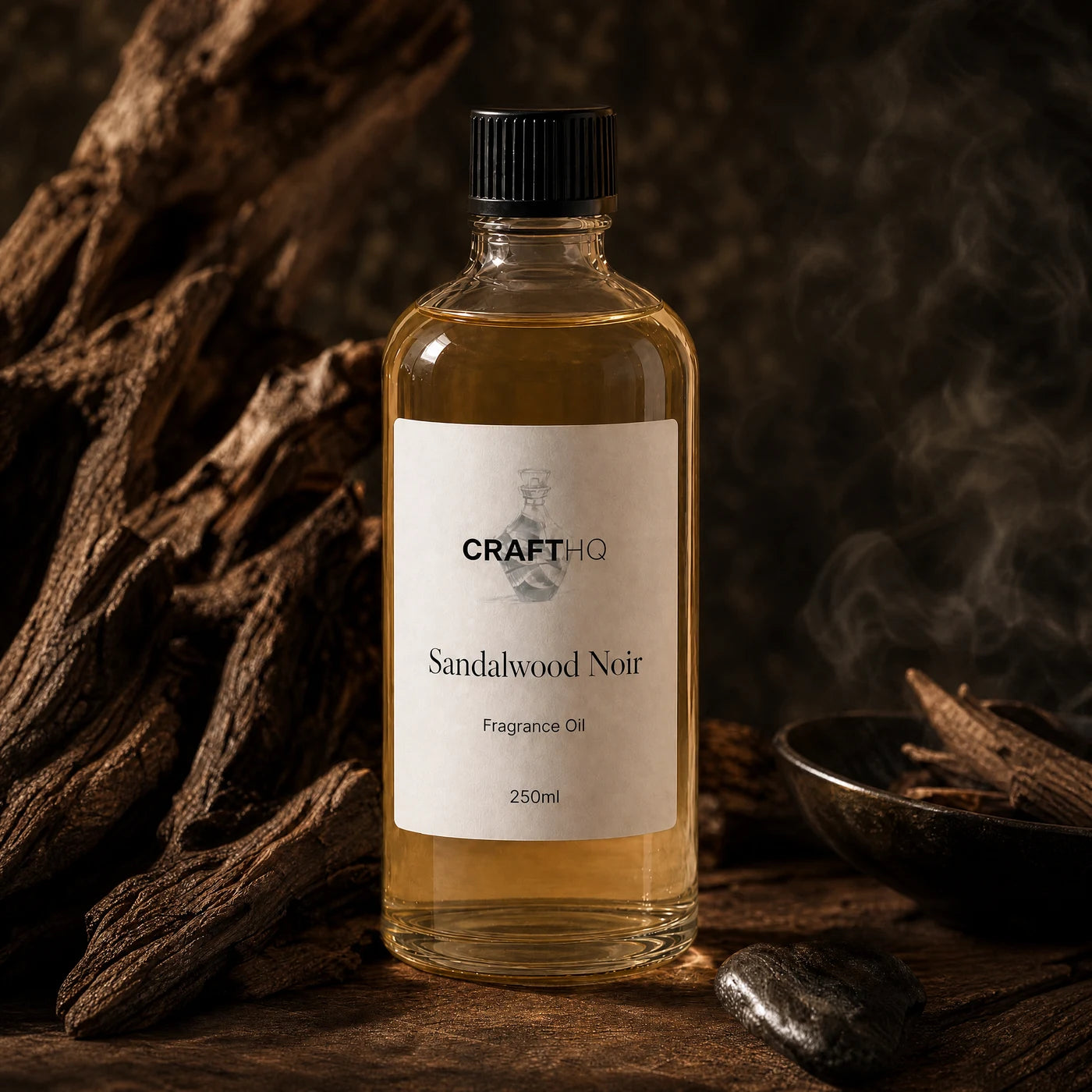 Sandalwood Noir fragrance oil 250ml bottle