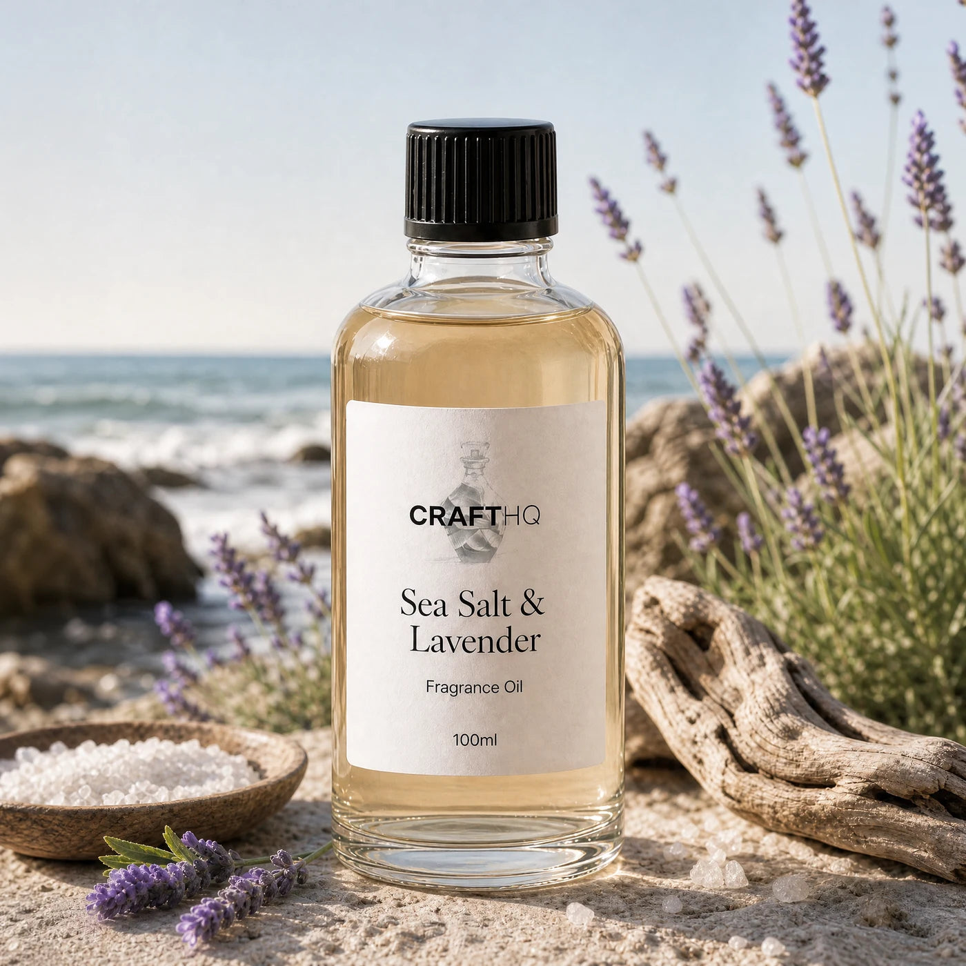 Sea Salt & Lavender fragrance oil 100ml bottle