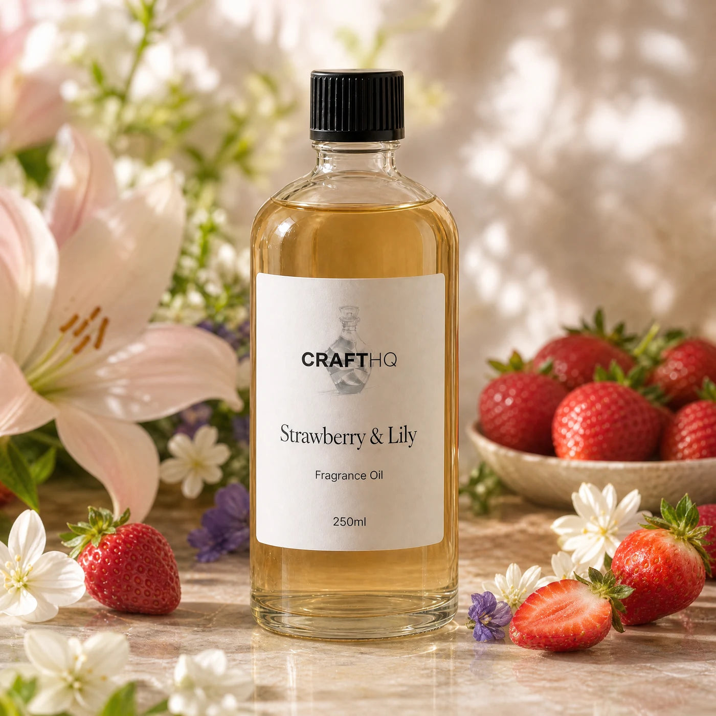 Strawberry & Lily fragrance oil 250ml bottle