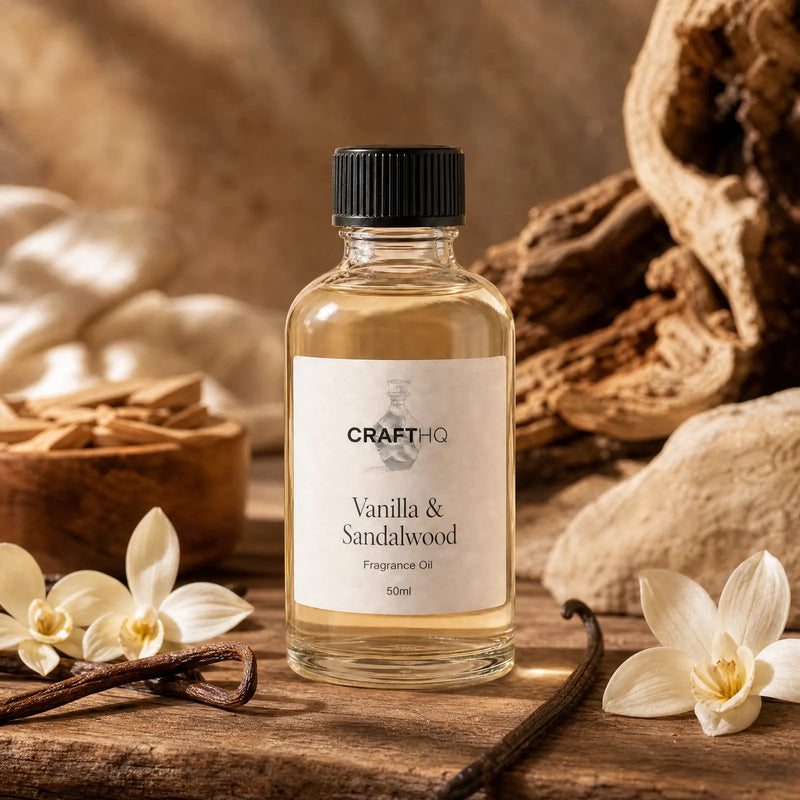 Vanilla & Sandalwood fragrance oil bottle