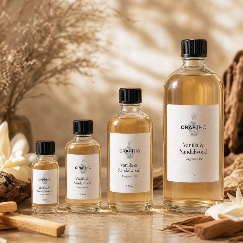 Vanilla & Sandalwood fragrance oil in every size