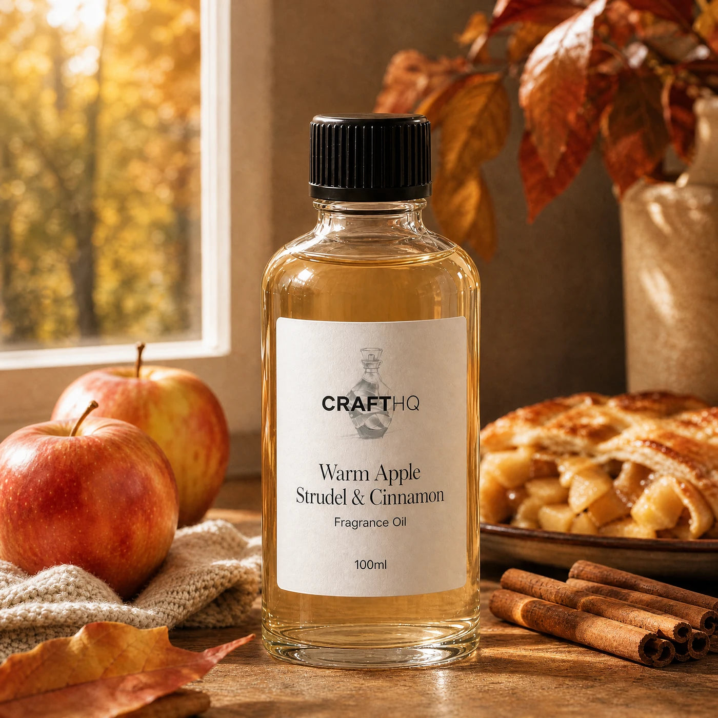 Warm Apple Strudel & Cinnamon fragrance oil 100ml bottle