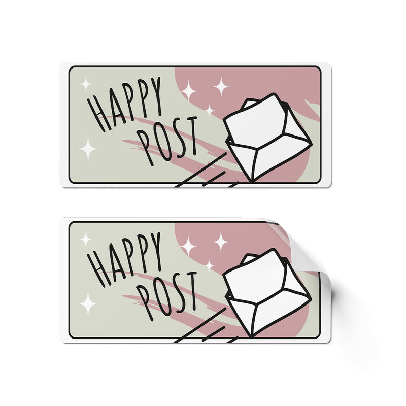 24 x Happy Post Stickers - Starred