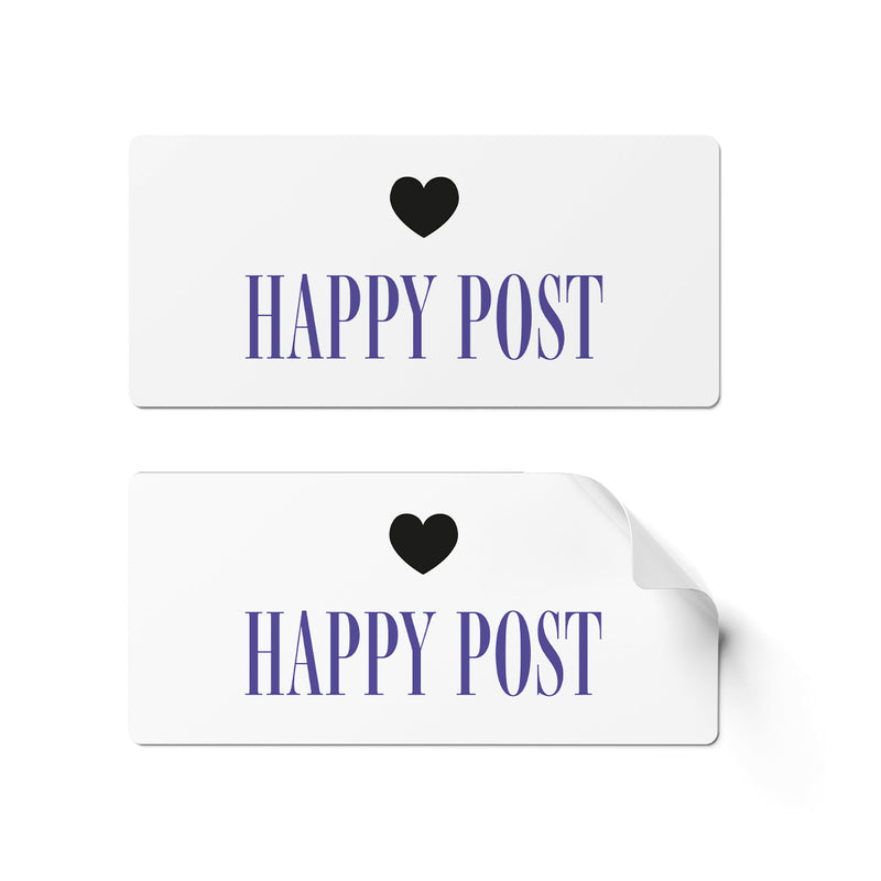 24 x Happy Post Stickers - Simple Colour