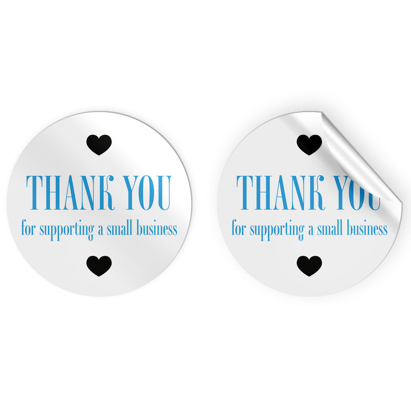 24 x Thank You for Supporting Stickers - Simple Colour