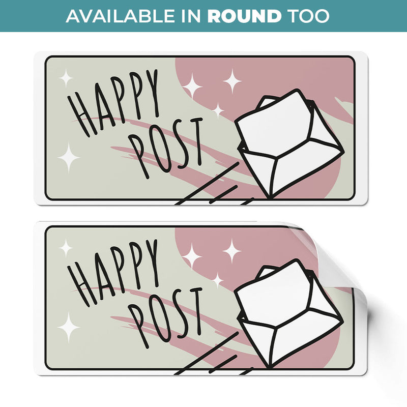 24 x Happy Post Stickers - Starred