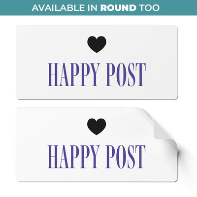 24 x Happy Post Stickers - Simple Colour